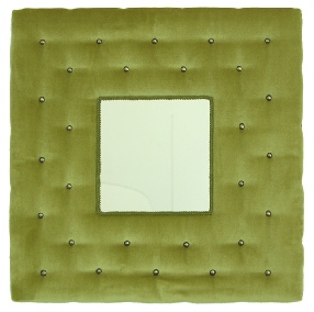 Miroir capitonné velours vert