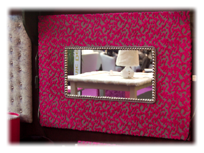 Miroir Carla gris et rose