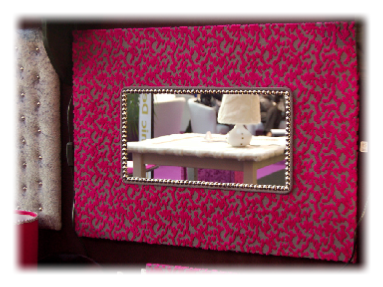 Miroir Carla gris et rose