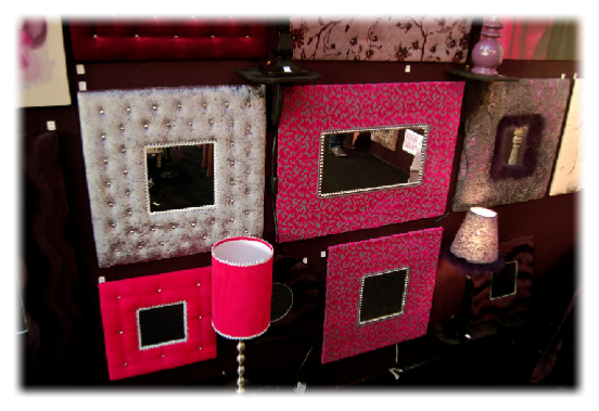 Miroir Carla gris et rose