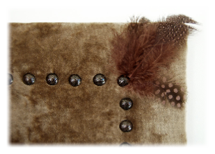 Pele-mele photos velous brun et plumes