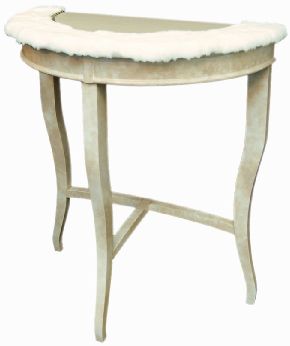 Console Ava fourrure blanche